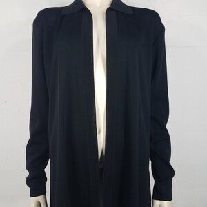 Exclusively Misook black 100% Acrylic open front cardigan ladies Small